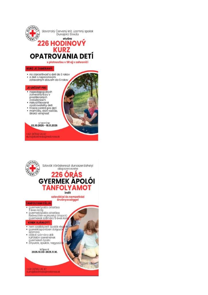 Ápolói tanfolyam - SVK Dunaszerdahely