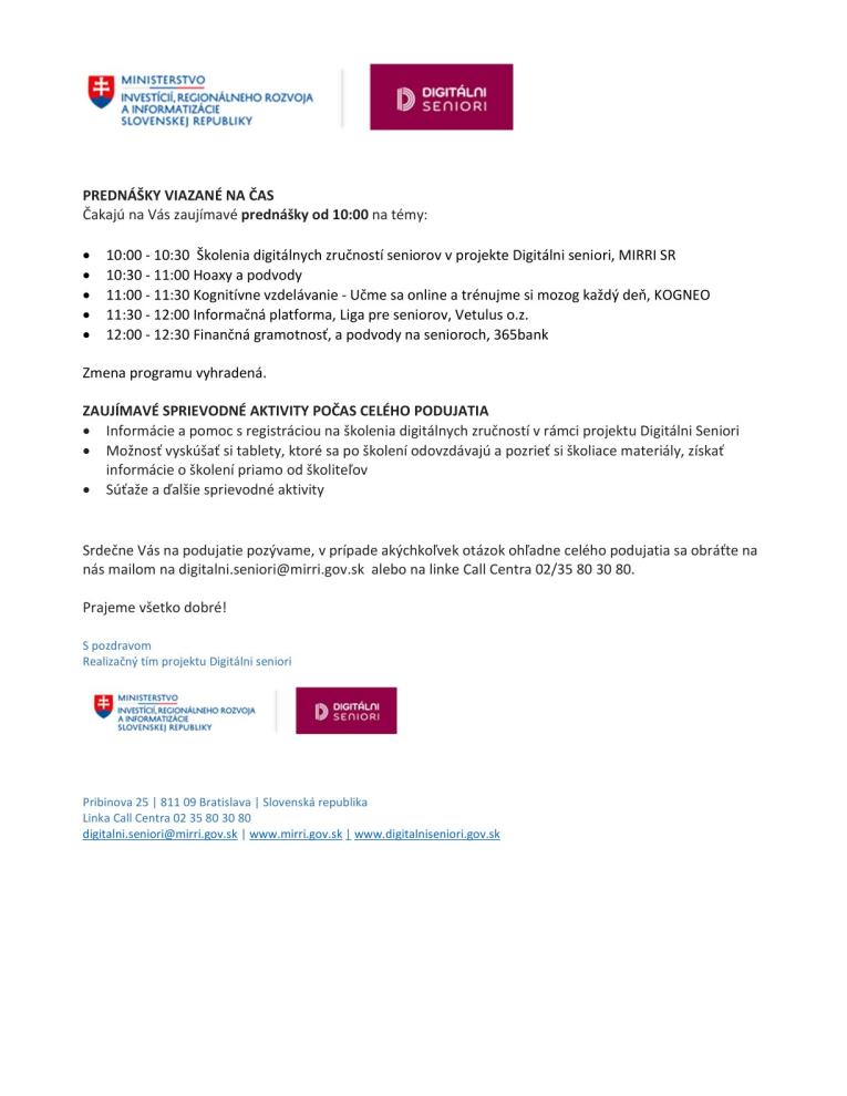 Deň Seniorov - Dunajská Streda, 30.10.2025